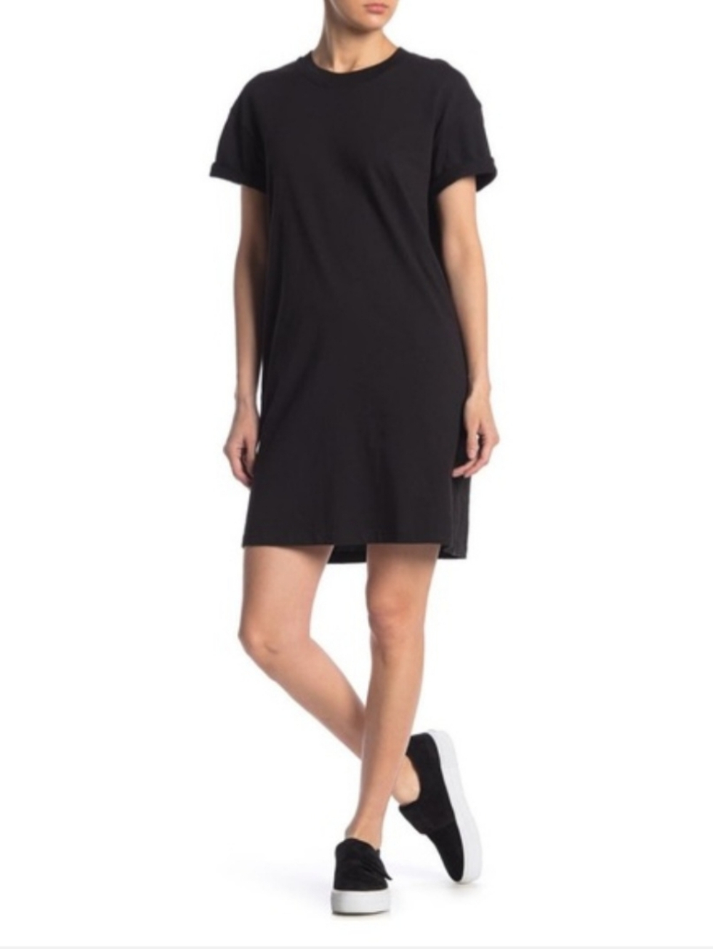 Madewell Black Short Sleeve Tee Shirt Dress Size XS NWT Casual Minimalist